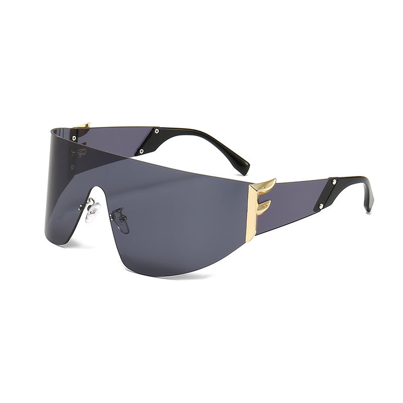 Wholesale PC Futuristic One-Piece Sunglasses for Men and Women